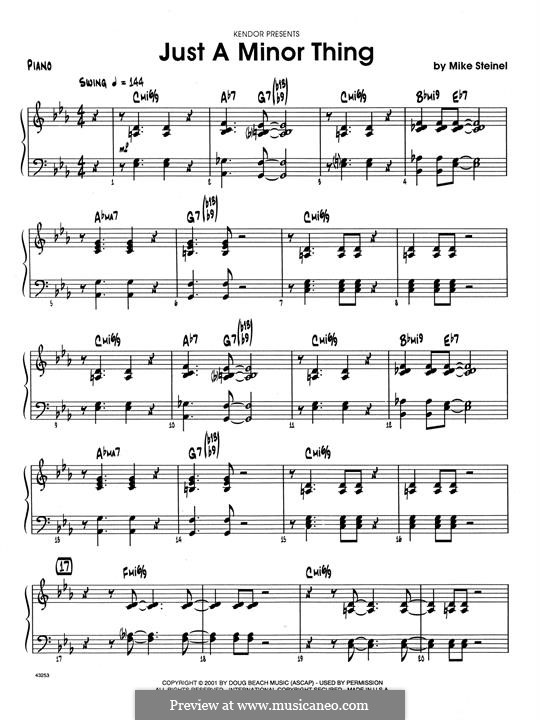 Just a Minor Thing: Piano part by Mike Steinel