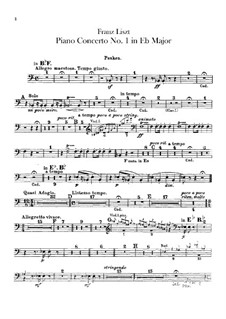 Piano Concerto No.1, S.124: Percussion parts by Franz Liszt