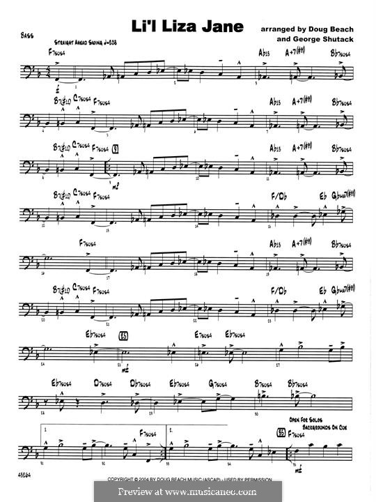 Li'l Liza Jane: Bass part by Doug Beach
