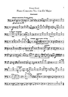 Piano Concerto No.1, S.124: Double bass part by Franz Liszt