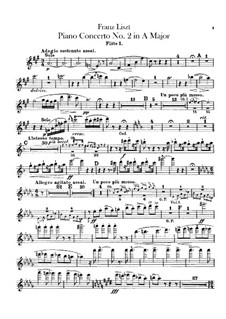 Piano Concerto No.2, S.125: Flutes parts by Franz Liszt