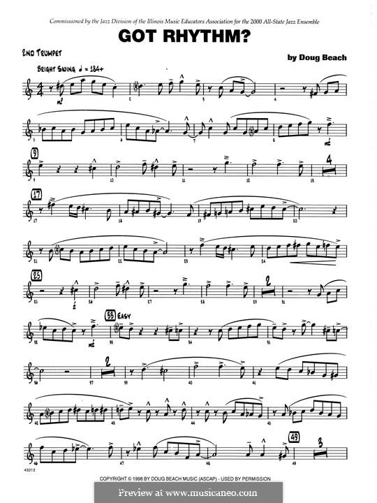 Got Rhythm?: 2nd Bb Trumpet part by Doug Beach