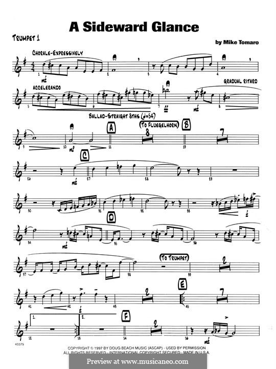 A Sideward Glance: 1st Bb Trumpet part by Mike Tomaro