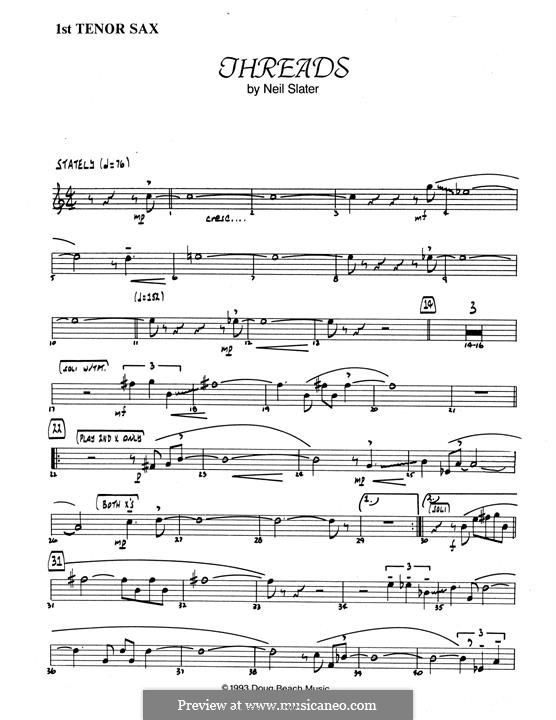 Threads: 1st Tenor Saxophone part by Neil Slater
