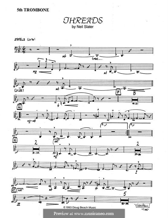Threads: Trombone 5 part by Neil Slater