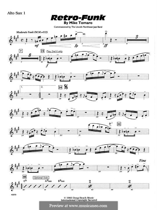 Retro-Funk: Bass Clarinet 1 & 2 part by Mike Tomaro