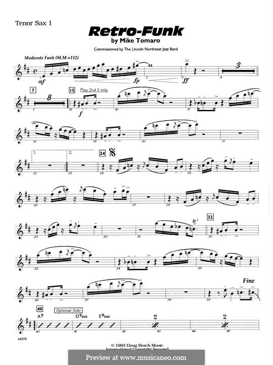Retro-Funk: 1st Tenor Saxophone part by Mike Tomaro