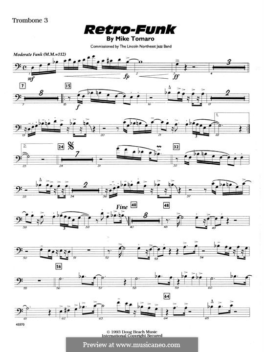 Retro-Funk: 3rd Trombone part by Mike Tomaro