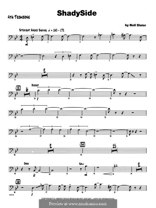 Shadyside: 4th Trombone part by Neil Slater