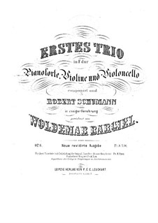 Piano Trio No.1, Op.6: Full score and parts by Woldemar Bargiel