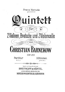 String Quintet in G Minor, Op.20: String Quintet in G Minor by Christian Barnekow