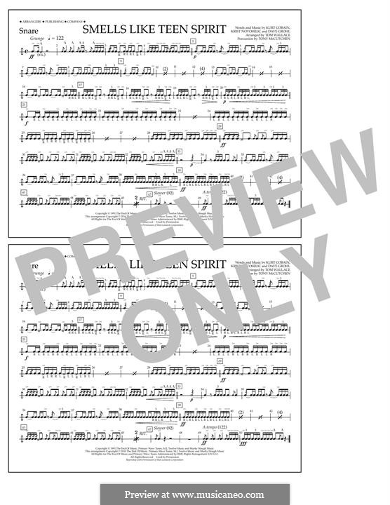 Marching Band version by Tom Wallace: Snare part by David Grohl, Krist Novoselic, Kurt Cobain