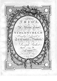 Six Trio Sonatas for Strings, Op.2: Viola part by Joseph Gehot
