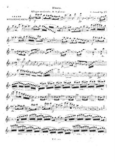 Grand Divertissement for Cello (or Violin, or Flute) and Piano Four Hands, Op.23: Flute part by Friedrich Wilhelm Grund