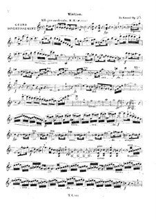 Grand Divertissement for Cello (or Violin, or Flute) and Piano Four Hands, Op.23: Violin part by Friedrich Wilhelm Grund