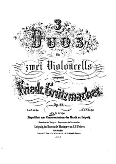 Three Duets for Two Cellos, Op.22: Duet No.2 – cello I part by Friedrich Grützmacher