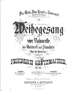 Weihegesang für Cello und Klavier, Op.65: Score by Friedrich Grützmacher