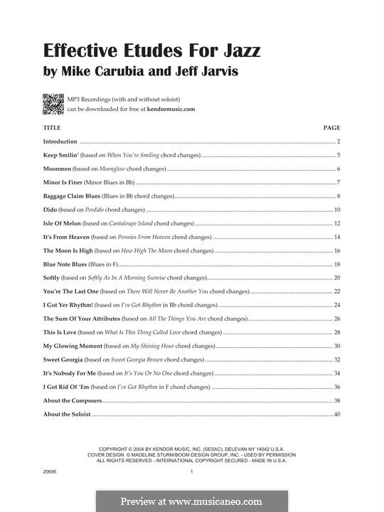 Effective Etudes for Jazz: Bb Trumpet part by Mike Carubia, Jeff Jarvis