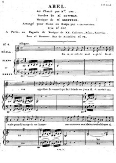 Abel, for Voice and Piano (or Harp): Abel, for Voice and Piano (or Harp) by Rodolphe Kreutzer