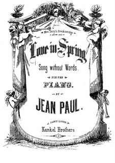 Song without Words 'Love in Spring' for Piano: Song without Words 'Love in Spring' for Piano by Jacob Kunkel