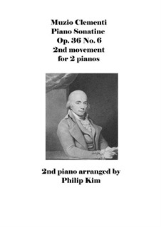 Sonatina No.6: Movement II, for 2 pianos by Muzio Clementi