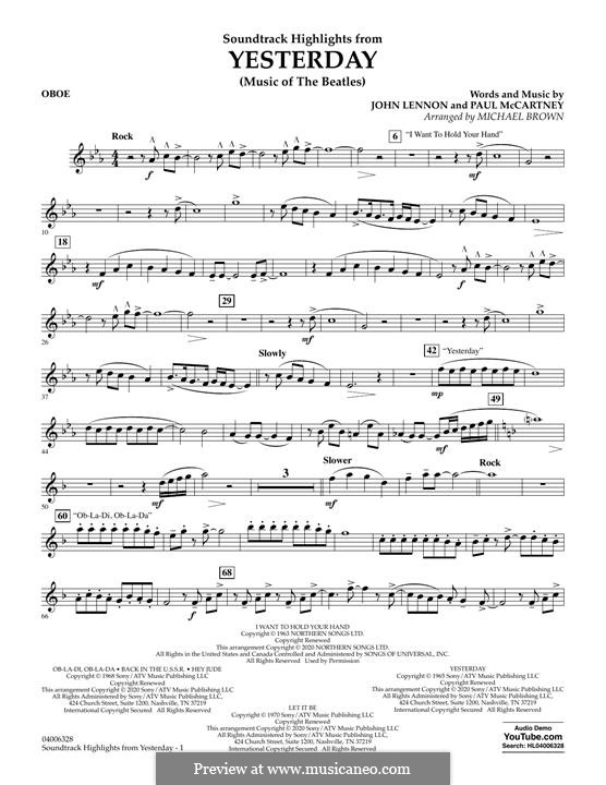 Highlights from Yesterday (Music of The Beatles): Oboe part by John Lennon, Paul McCartney