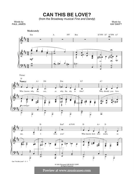 Can This Be Love? (from the musical Fine and Dandy): Can This Be Love? (from the musical Fine and Dandy) by Kay Swift