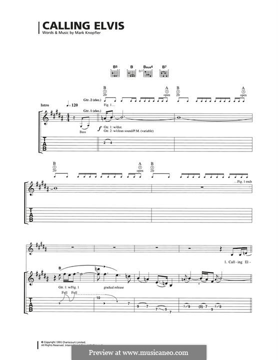 Calling Elvis (Dire Straits): For guitar by Mark Knopfler