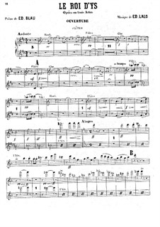 Le roi d'Ys (The King of Ys): Flutes part by Édouard Lalo