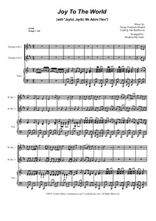 Joy To The World (with 'Joyful, Joyful, We Adore Thee'): Duet for Bb-Trumpet by Georg Friedrich Händel, Ludwig van Beethoven