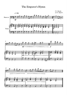 Austrian National Hymn, Hob.XXVIa/43: For bassoon and piano by Joseph Haydn