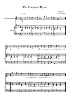 Austrian National Hymn, Hob.XXVIa/43: For alto saxophone and piano by Joseph Haydn