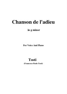 Chanson de l'adieu: G minor by Francesco Paolo Tosti