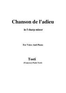 Chanson de l'adieu: F sharp minor by Francesco Paolo Tosti