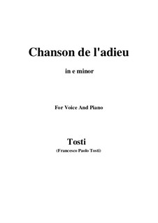 Chanson de l'adieu: E minor by Francesco Paolo Tosti