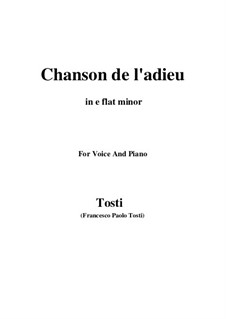 Chanson de l'adieu: E flat minor by Francesco Paolo Tosti