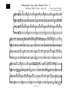 Suite No.1 in B Flat Major, HWV 434: Menuett. Arrangement B by Georg Friedrich Händel