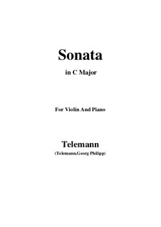 Sonata in C Major: For violin and piano by Georg Philipp Telemann
