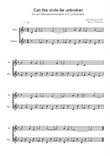 Can the circle be unbroken: For a melody instrument in C and guitar (F Major) by folklore