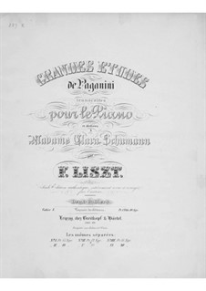 Grand Etudes de Paganini, S.141: No.1-3 by Franz Liszt