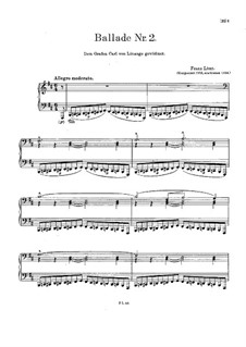 Ballade No.2 in B Minor, S.171: First version by Franz Liszt