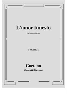 L'amor funesto. Romance: B flat Major by Gaetano Donizetti