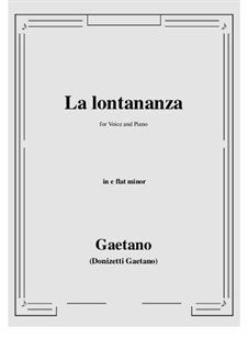La lontananza: E flat minor by Gaetano Donizetti