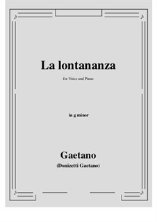 La lontananza: G minor by Gaetano Donizetti