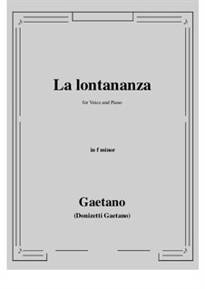 La lontananza: F minor by Gaetano Donizetti