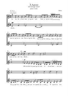 À Aurore (George Sand; for 2 voices, without accomp.): À Aurore (George Sand; for 2 voices, without accomp.) by Λrthvr