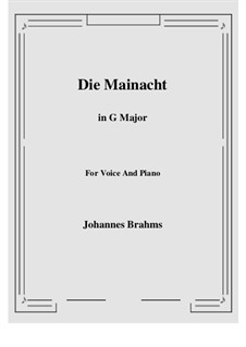 Four Songs, Op.43: No.2 The May Night (G Major) by Johannes Brahms