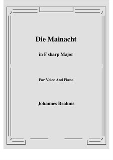 Four Songs, Op.43: No.2 The May Night (F sharp Major) by Johannes Brahms