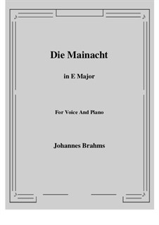 Four Songs, Op.43: No.2 The May Night (E Major) by Johannes Brahms