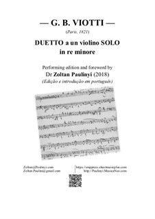 Duetto a un violino solo: For a single performer by Giovanni Battista Viotti